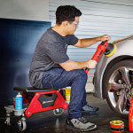 [미국] 파워빌트 작업 이동식 바퀴 낮은 의자, 자동차 정비 의자(136kg 하중) / Powerbuilt Heavy Duty Rolling Seat : USstory