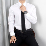 남자 구김없는 스탠다드 베이직 스판 정장 드레스 와이셔츠 : 더블 에이치