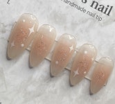 시럽 치크 별빛네일 수제네일팁 : 캣츠네일 수제네일팁