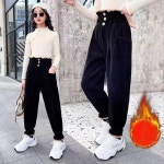 하이버튼골덴 바지(기모)/블랙 : 주식회사 헬로샵