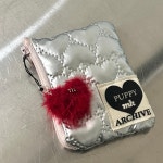 Heart pocket pouch_silver/black : 밍코아카이브