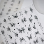 한문 한자 레터링 먹물틴트 나비 네일스티커 : 와츄어네일