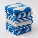 오가닉수건 친환경 먼지없는 부드러운 호텔타올 185g, 블루 마린, 3장 : clawesome