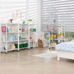 센스업 철제 원터치 접이식 다용도 수납 이동식 폴딩선반 4단, 1개(블랙/화이트 택1) : senseup