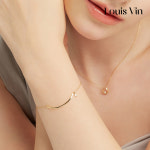 14K 18K 스마일 스퀘어 큐빅 심플 암레트 팔찌 : 루이뱅 주얼리