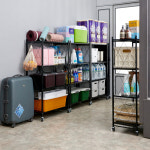 센스업 철제 원터치 접이식 다용도 수납 이동식 폴딩선반 4단, 1개(블랙/화이트 택1) : senseup