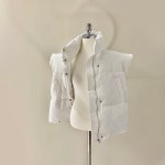 [J0925] 데일리수잔 하이넥 루즈핏 숏 패딩 조끼 : 수잔클로젯