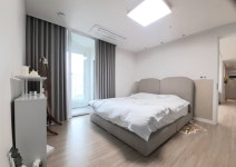 (실측커튼설치포함)퍼팩트암막 연베이지 형상기억커튼 3폭 (가로420cm) : 제이앤케이 커튼블라인드
