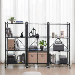 센스업 철제 원터치 접이식 다용도 수납 이동식 폴딩선반 4단, 1개(블랙/화이트 택1) : senseup