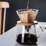 브루잉 핸드 커피 서버 깔때기 주전자 컵 드립 유리 메이커 세트 드리퍼 포트 : ONE01