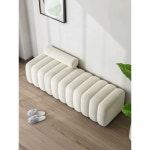 쇼파 소파 의자 럭셔리 벤치 신발 교환 집 문 조명 침실 침대 옆 급 착용 휴대품 보관소 미색 60x45x43 : 예술적인마켓