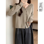 여성 봄 브이넥 니트 가   겨울 플러스 사이즈 지방 mm 슬리밍 바닥 셔츠 탑 2 : 무덕이네