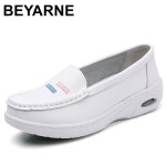 간호화 에어 쿠션 병원 간호사 편한 신발 여성 여름 흰색 편안하고 부드러운 바닥 통기성 플랫 슬로프 힐 미끄럼 방지 싱글 슈즈 : 세븐드림