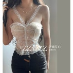 홀복 섹시 레이스 오프숄더 튜브탑 탱크탑 : 케이에스제이