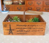 원목화장품정리함 오래된 나무 상자 자카 핀 손잡이 레트로 파편 데스크탑 화장품 보관 26x16x16cm J0923 1 개 : 알알스토어