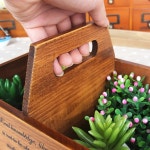 원목화장품정리함 오래된 나무 상자 자카 핀 손잡이 레트로 파편 데스크탑 화장품 보관 26x16x16cm J0923 1 개 : 알알스토어