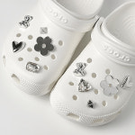 (10pcs)실버 화이트 투명 하트 신발 꾸미기 신꾸 실내화 악세사리 장식 파츠세트 리본 : 몽드데이