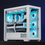 다크플래쉬 DLM4000 GLASS 강화유리 (화이트) PC 미니타워 어항 케이스 : 큐앤엠스토어