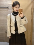 여성 트위드 자켓 재킷 하객룩 데이트룩 결혼식 회색 S  75-95 파운드 : 굿테이스트스토어