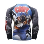 주짓수 래쉬가드 몽키 남성 타이트 스킨 티셔츠 MMA 긴팔 래쉬 가드 피트니스 베이스 레이어 상의 착용 : 세븐드림