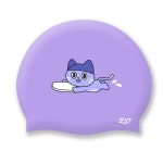 [wm] 이쁜 고양이 성인 실리콘 수모 수영모자 수영모 스윔캡 : welamelastore