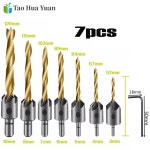 렌치교체 원형 생크 티타늄/실버 코팅 HSS 카운터 싱크 드릴 비트 3 ~ 10mm 목공 챔퍼 육각 l이 있는 보링 도구-렌치 : 더알마켓