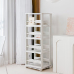 [맘스보드] 러버피노 4단 회전책장 / 원목 화이트 수납 전면 책꽂이 아기책장 : 맘스보드