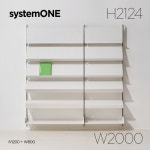 [시스템ONE] 진열대 북카페 경사선반세트 W2000(1200+800) H2124 H2124 (L스탠드(독립형)) : 펀잇쳐스Fun-it-Urs