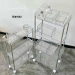 이동식 틈새 세탁실 투명 수납장 트롤리 : 배불