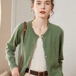 코발트 블루 니트 케이블 캐시미어 앙고라 통근 다용도 레이어드 가디건 여성 라운드 넥 스 : 디자인콜렉트