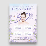 FL-b001 피부관리샵 에스테틱 스킨케어 뷰티샵 전단지 A4 단면 50매 : 아소 디자인