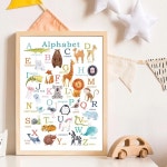 몬테소리 교육 ABC 문자 동물 알파벳 포스터 캔버스 Boho 벽 예술 그림 인쇄 아이 방 보육 장식 아기 선물 : 해외직구시아몰