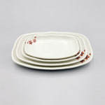 국산 그린 메라민 동백 사각 타원 4호 G-0314 업소용 멜라민 식기 접시 G0314 : 온라인키친