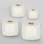 국산 그린 메라민 동백 깊은 사각 찬기 1호 G-0151 업소용 그릇 접시 G0151 : 온라인키친