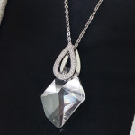 럭셔리 빅 크리스탈 큐빅 물방을 드롭 팬던트 롱목걸이 : 디어마이시크