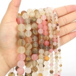 복숭아마노 팔찌 마노 스탈 복숭아팔찌 비즈 터키석 천연 쥬얼리 매트 만들기 석재 : 린스하우스시즌9