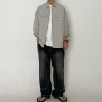 유니섹스 데일리 나일론 포켓 박스핏 셔츠 : 드레스드