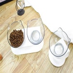 강아지식탁 대형견식탁 투명 이중 고양이 그릇 반려동물 고양이슬로우식기 대형견물그릇 : NN9