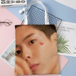 여성용 맞춤형 박보검 배우 토트백 코튼 천 숄더백 에코 접이식 재사용 가능한 쇼핑백 0414 : 추추컴퍼니