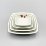 국산 그린 메라민 동백 깊은 사각 찬기 1호 G-0151 업소용 그릇 접시 G0151 : 온라인키친