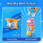 Super Wings Super Pets 4팩 컬렉션 슈퍼 펫 제롬, 골든 보이, 샤인, 엘리, 차량 액션 피규어, 조명 효과 및 감정 표현 변화, 만 3세 이상... 