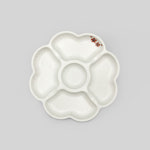 국산 그린 메라민 동백 크로바 5절 접시 G-0515 업소용 5칸 나눔 그릇 g0515 : 온라인키친