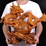 용조각상 여의주든 용신좌 행운 부적 골동품 : 레드제로o