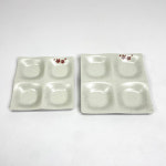 국산 그린 메라민 동백 4절 찬기 중 G-0525 업소용 네칸 나눔 접시 그릇 g0525 : 온라인키친