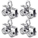 Tudomro 15/8 너비 및 전체 15/8용 전동 호이스트 설치 롤러 트롤리 더 큰 스트럿 채널용 어셈블리 무음 링 스타일 4개 : 구트파인