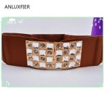 체인벨트 가죽끈벨트 H9871 여성 5cm 벨트 탄성 코트가죽벨트 여자가죽벨트 : young몰