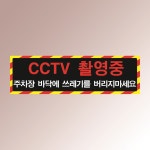 CCTV 촬영중 문패 부착 안내판 주차장 골목 집앞 투기금지 인쇄 자석스티커 15x5cm : 스티커와 친구들