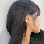 발레코어귀걸이 리본 실버 포인트 이어커프 : 오예예 상점