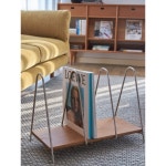 북유럽 철제 프레임 잡지꽂이 매거진랙 다용도 거실 미니 책꽂이 플로어 선반 : 바이아라라