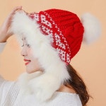 니트캡모자 털방울캡모자 모조 여우털 니트 봄버 모자 방울비니 여자방울모자 : 보이사